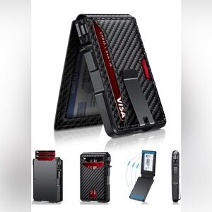 Carbon Fiber Black Money Clip Card Holder